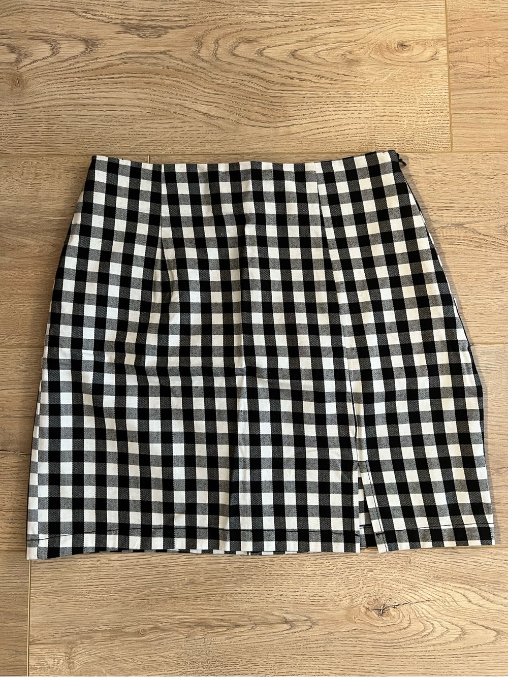 Guess Black & White Gingham Mini Skirt